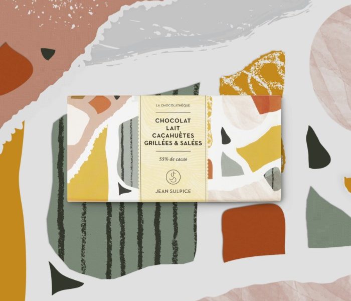 Chocolat au lait, cacahuètes grillées et salées