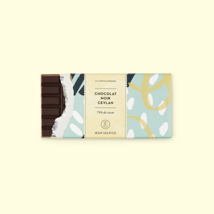 Dark chocolate bar Ceylan 75% cocoa - 2 Dark chocolate bar Ceylan 75% cocoa, Jean Sulpice