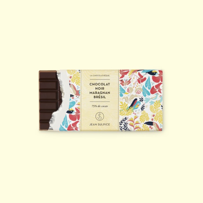 Dark chocolate bar Maragnan Brazil 75% cocoa Dark chocolate bar Maragnan Brazil 75%, Jean Sulpice
