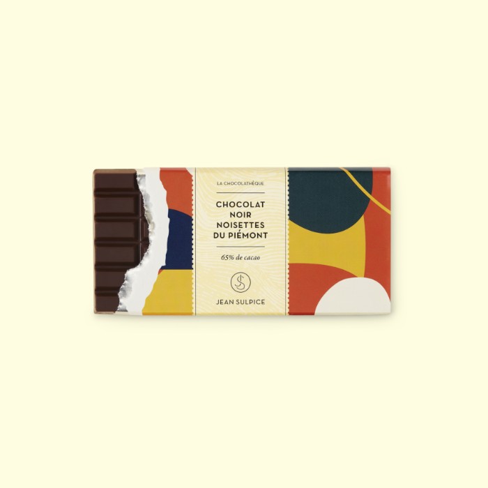 Chocolat Noir Noisettes Du Piemont - 2 tablette chocolat noir 75% cacao, noisettes du piémont, Jean Sulpice