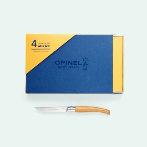 Coffret de 4 couteaux Table Chic – Olivier – Opinel - Auberge du Père Bise  - Jean Sulpice :Auberge du Père Bise – Jean Sulpice