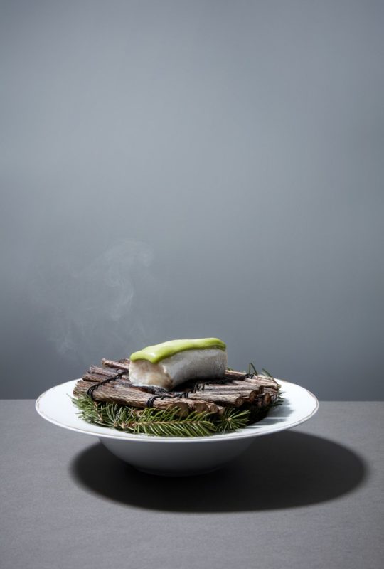 Recette gastronomique omble épicea de Jean Sulpice