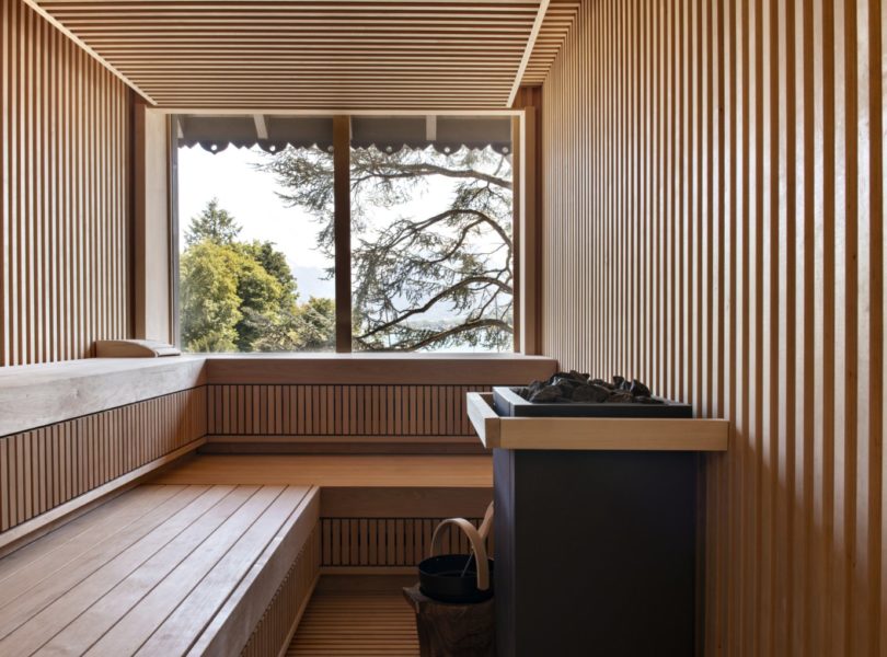 Sauna du Spa de l'Auberge au bord du lac d'Annecy