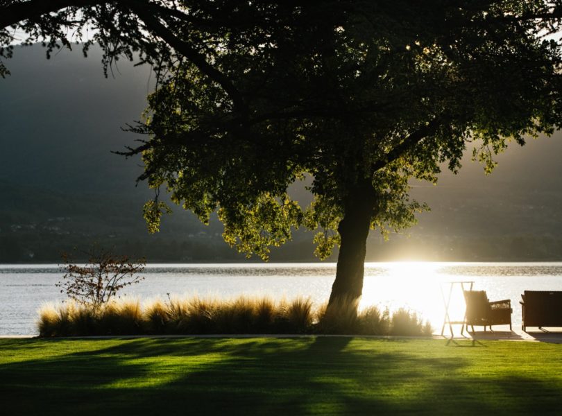 terrasse du restaurant, bord du lac d'Annecy